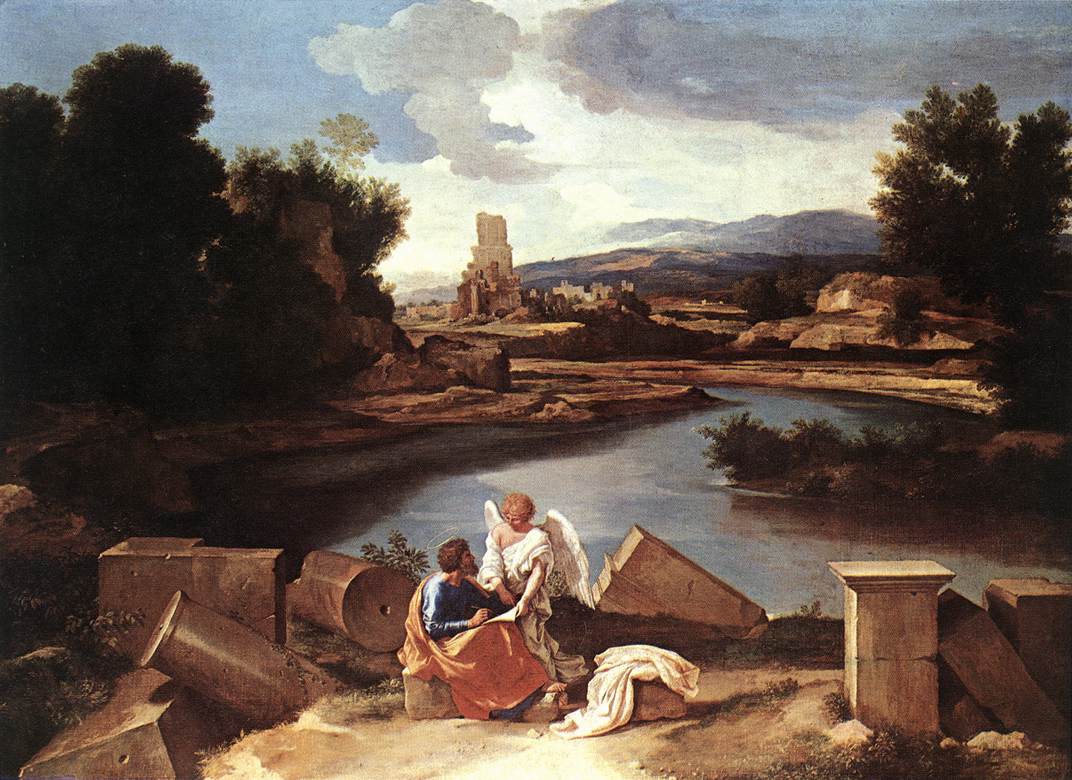 Paysage avec Saint Matthieu et l'ange, Poussin