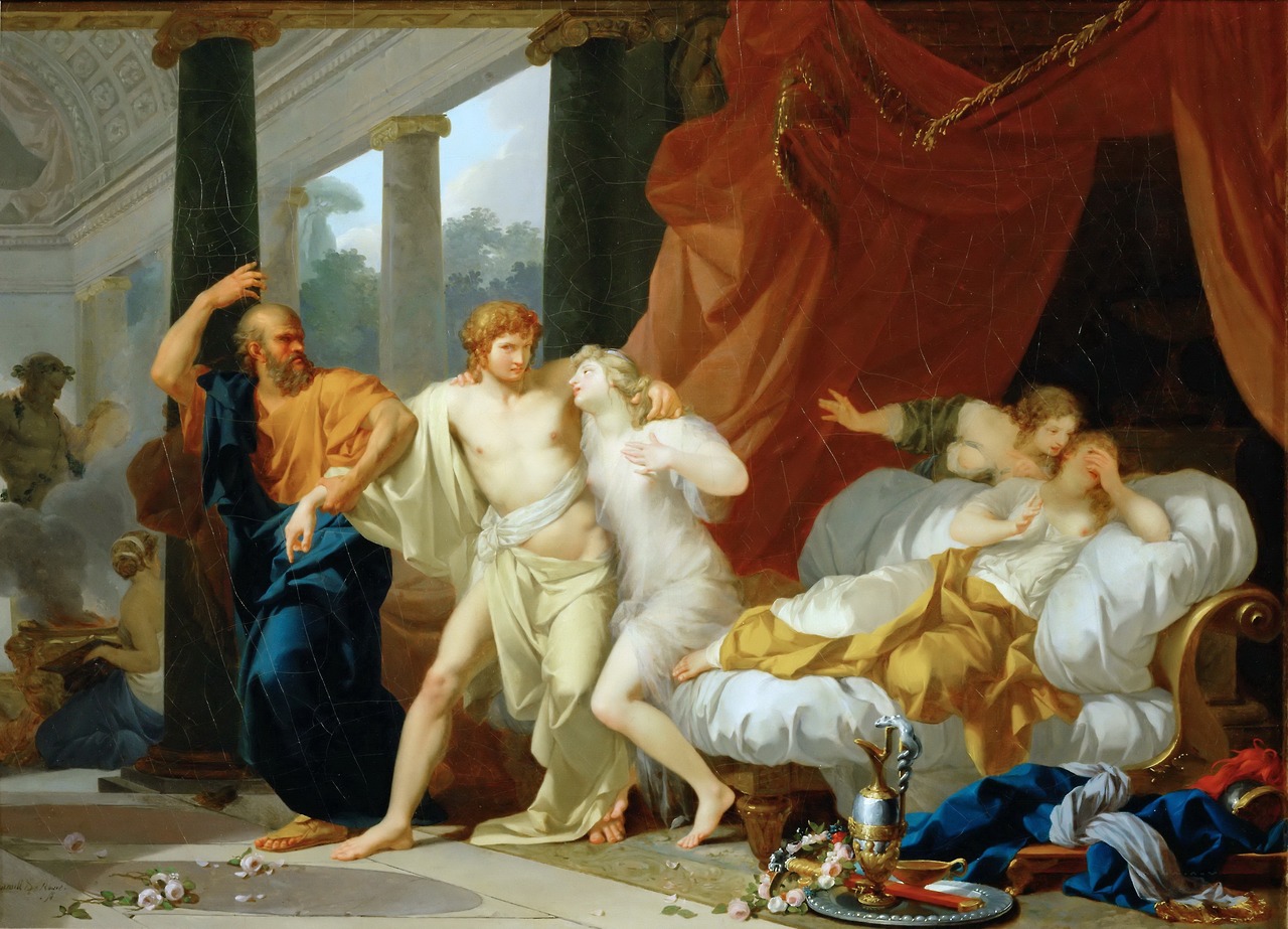 Socrate arrachant Alcibiade des bras de la Volupté, Régnault